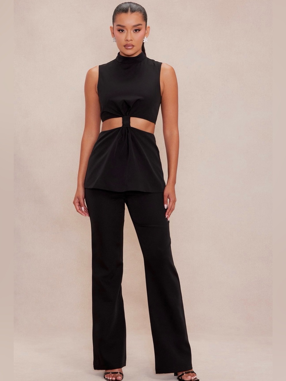 Fashion Nova Black Cutout Pant Set
